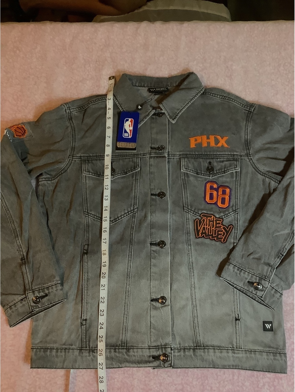 NBA Phoenix Suns Denim Jacket with PHX and The Valley Patches